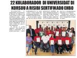 22 kolaborador di Universidat di Korsou a risibi sertifikado EHBO